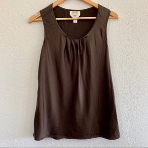 Talbots Brown Stretch Silk Tank Blouse